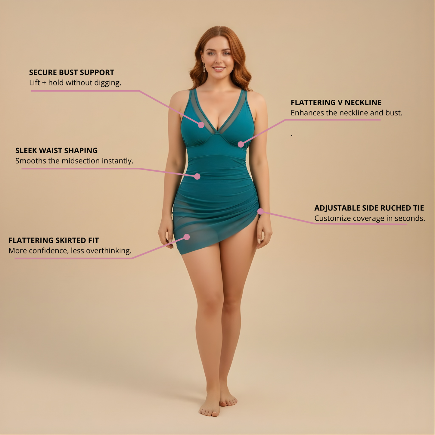 Avaïa Ruched Sculpt Swim dress